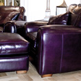 Duresta Spitfire Chair and Run up in a fabulous purple leather